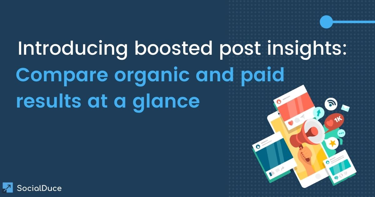 SocialDuce's tweet photo. Introducing boosted post insights: Compare organic and paid results at a glance https://t.co/UhpDpON4lX
#socialmedia #socialmediamarketing #DigitalMarketing #seo #PPC #socialduce https://t.co/3nz3Ks4q18