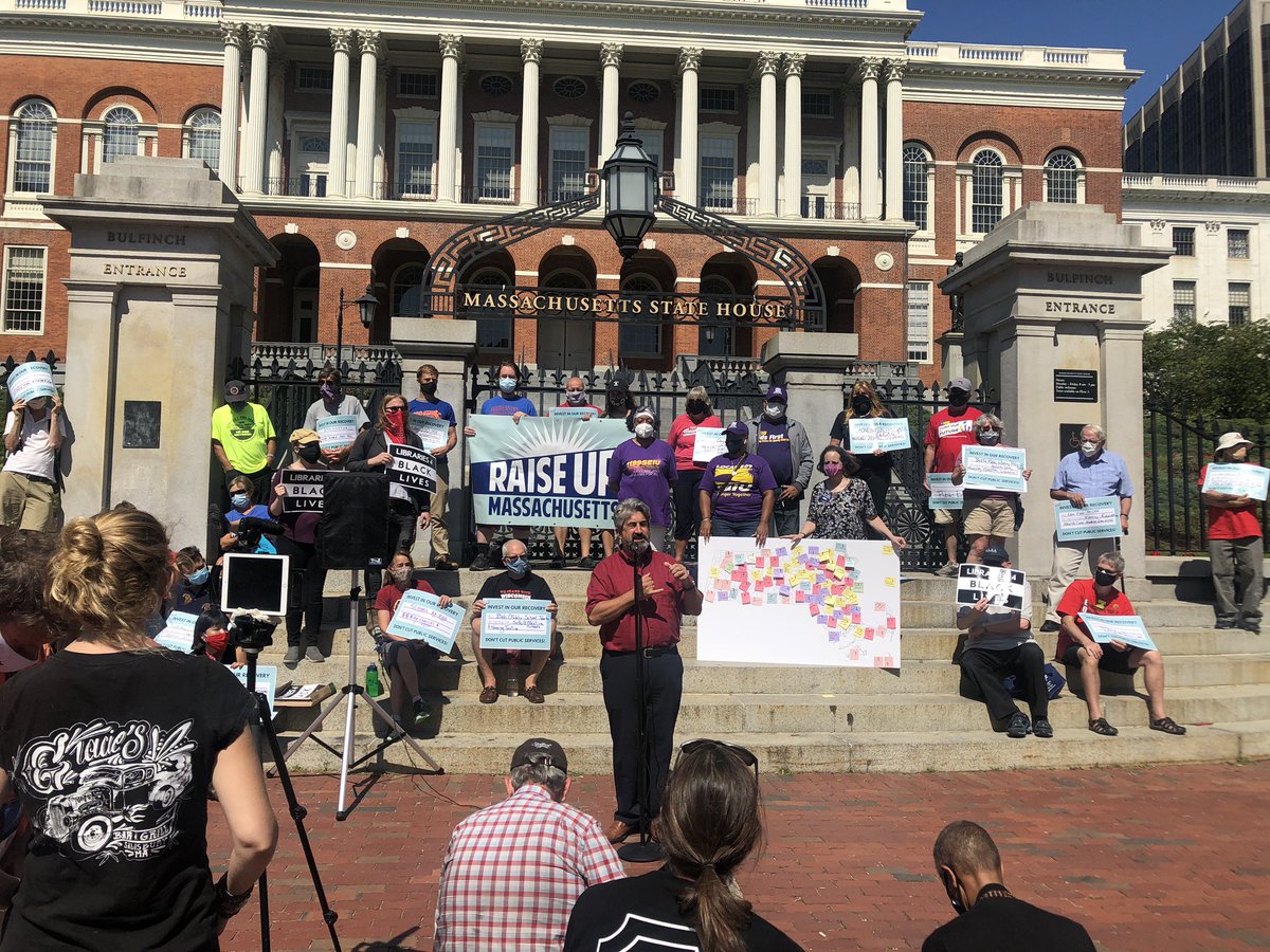 RaiseUpMA's tweet photo. Shouts out to @MiloMaximPage VP of @massteacher for calling out that the wealth is out there in our commonwealth to raise the needed revenue to fund a just recovery! #MaPoli #InvestInMa #FairShare https://t.co/ZTiD5lRwVU