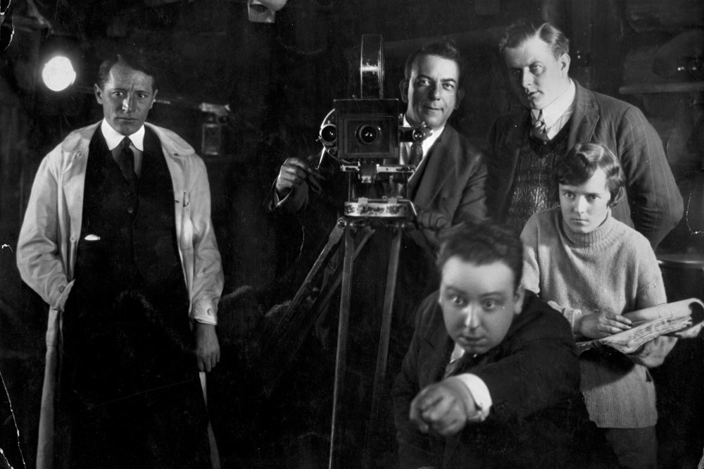 Here he is, in 1926, working on his second film, Der Bergadler (The Mountain Eagle), sadly now lost. He later married Alma Reville, the woman behind him. It makes sense to me that Hitchcock had this exposure to Weimar Berlin. He carried that atmosphere into his later work.