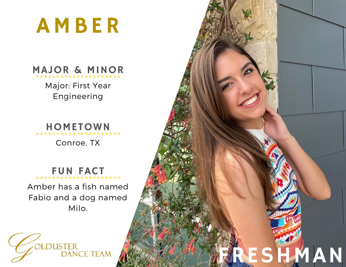PurdueGolduster's tweet photo. It’s time for our last #meettheteammonday with freshman Amber! ⭐️
-
“I am most excited to perform with my amazing teammates and make memories that will last a lifetime!”
#mttm #beyondthenotes https://t.co/FzZ0sZqfr5