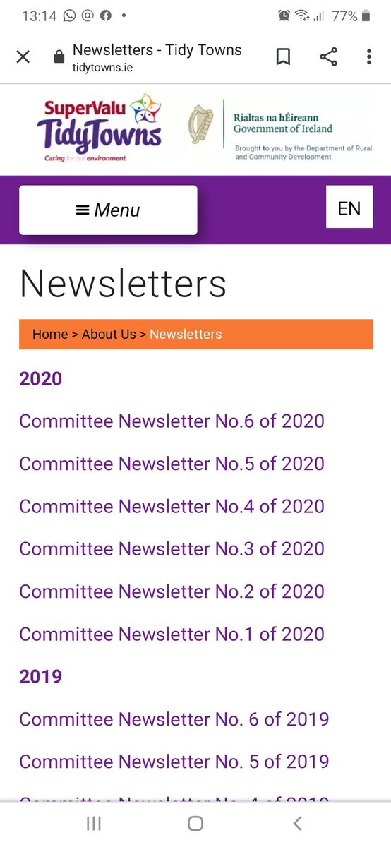 The TidyTowns Unit of the Department of Rural and Community Development have just issued newsletter 6/2020. Read interesting articles from various TidyTowns Groups &amp; be in with a chance to win a SuperValu Gift Card visit tidytowns.ie/about-us/newsl…