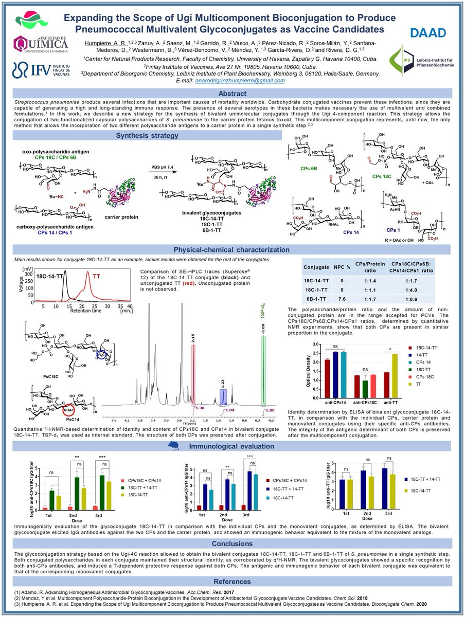 Hi @LatinXChem, this is my work “Expanding the scope of Ugi multicomponent bioconjugation to produce pneumococcal multivalent glycoconjugates as vaccine candidates” #LatinXChem #LatinXChemOrg #OC040”
pubs.acs.org/doi/10.1021/ac…