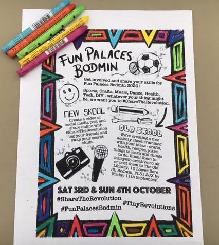 BodminKeep's tweet photo. Loved colouring new posters for @BodminFun #FunPalacesBodmin this afternoon. Fancy sharing one of your skills with others? Then get involved!
#TinyRevolutions #ShareTheRevolution #FrontRoomFieldTrips https://t.co/FBBOeJoJhQ