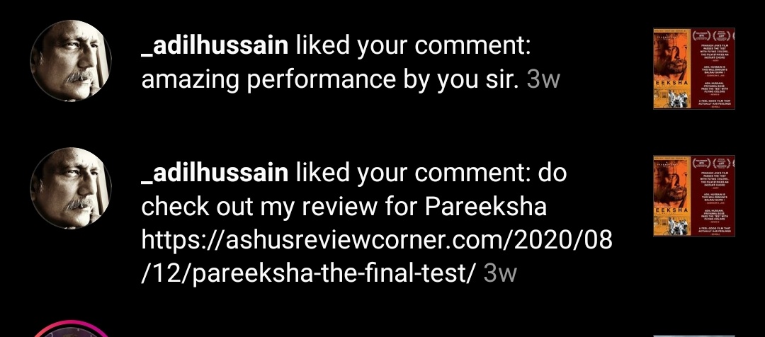 When <a href="/_AdilHussain/">Adil hussain</a> sir likes your review... Wohhoo...thank you sir...
