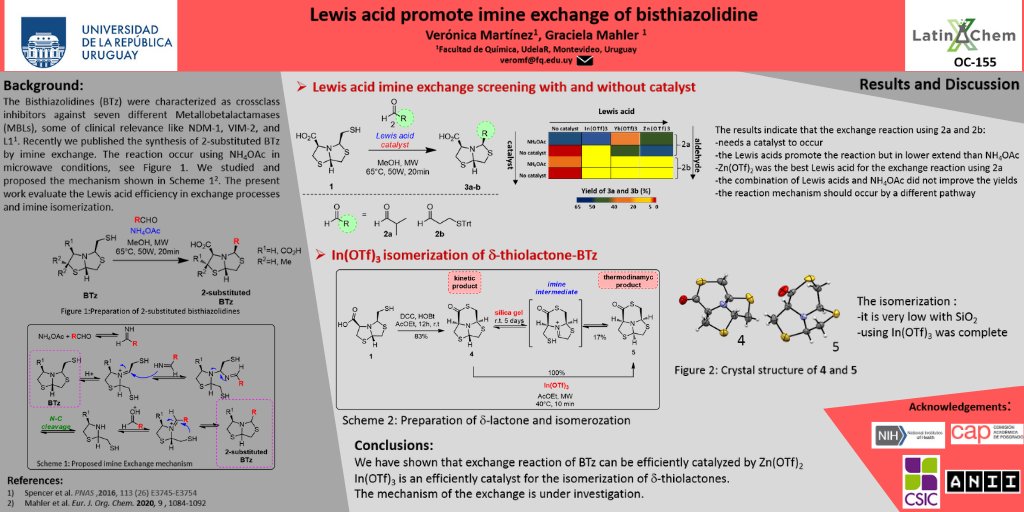 “Hi <a href="/LatinXChem/">LatinXChem</a>, this is my work “Lewis acid promote imine exchange”#Latinchem, #LatinXChemOrg OC-155, #bisthiazolidines #imine exchange#lewis acid
