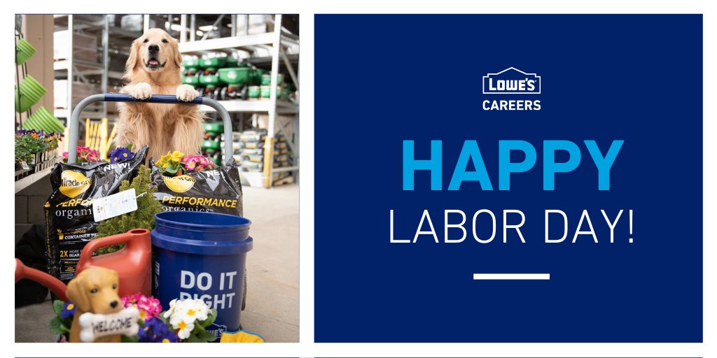 From all of us at <a href="/Lowes/">Lowe's</a> (and our adorable customer Scout), we wish you a happy #LaborDay! #dogsoflowes (📸: @scoutgoldenretriever on IG)