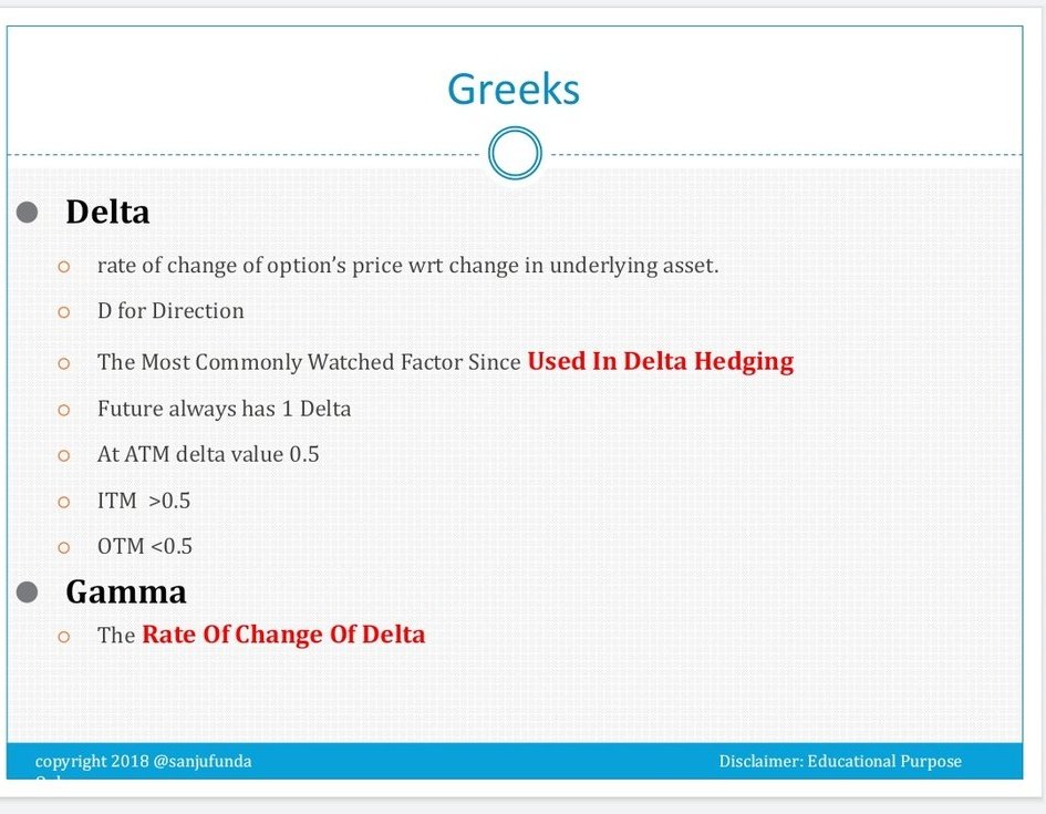 I think enough written in pic already, Gamma mostly come in picture near to expiry and rapid move sometimes create panic to option seller. Thats why mostly i avoid weekly for positional and monthly to reduce gamma risk. Low dte gud for intra Trade. more info search gamma scalping