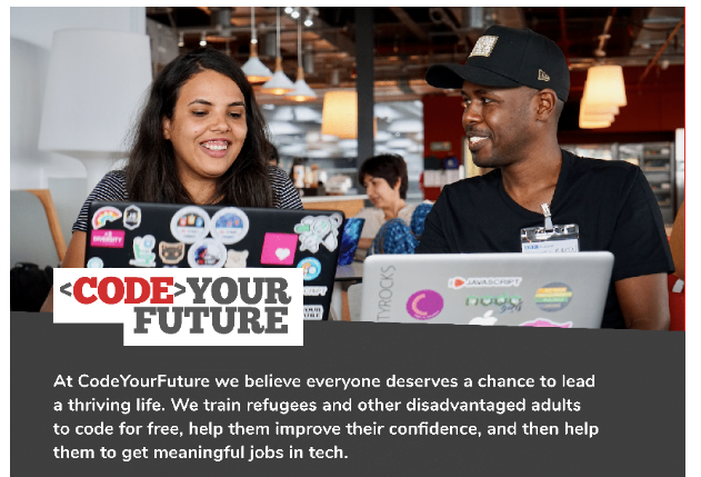 squarejazz's tweet photo. Just spent the morning w/ @Barnaby_Dathan from @CodeYourFuture planning how best to engage with the #MCR &amp; NW #Tech community to build a strong network of volunteer mentors &amp; partners👩‍💻

Give Barney a follow &amp; get in touch🤝
#CodingSchool #Refugees #DisadvantagedAdults #GiveBack https://t.co/8ECiJMLYOw