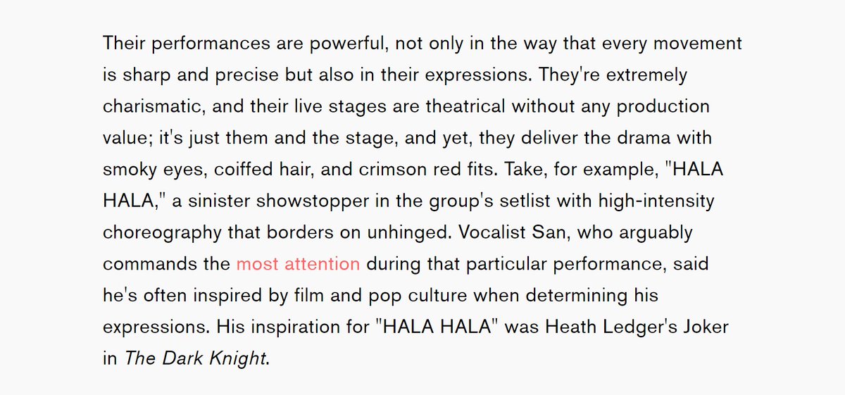"They're extremely charismatic, and their live stages are theatrical without any production value; it's just them and the stage, and yet, they deliver the drama..." (2019) http://www.mtv.com/news/3119026/ateez-tour-interview-performance/ @ATEEZofficial  #ATEEZ  