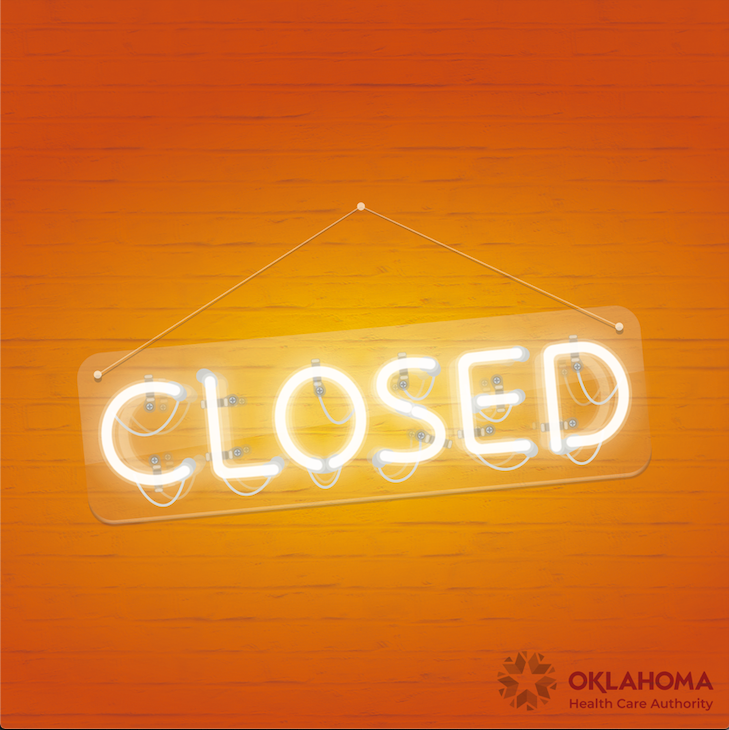 insureoklahoma's tweet photo. We are closed today for Labor Day and will reopen tomorrow at 8 a.m. We hope everyone has a safe holiday and enjoys time with friends and family! 🎉 https://t.co/ANZkvqr6N4