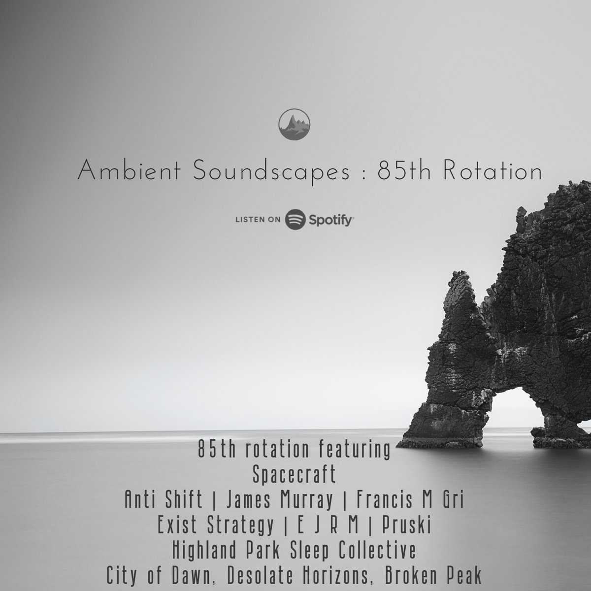 Ambient Soundscapes : 85th Rotation
with artists such as:

<a href="/rishibhatia07/">Spacecraft (Rishi Bhatia)</a> <a href="/CityOfDawn/">City Of Dawn</a> <a href="/c__horizon/">Constantine Horizon</a> @slowcraft 
<a href="/ValleyVRecords/">VVR</a> <a href="/ultimae_records/">ultimae</a> 

Playlist:
spoti.fi/2GA8QSI

#ambient #drone #textures #spotify #playlist #meditation  #relax #chill #soundscapes #darkambient