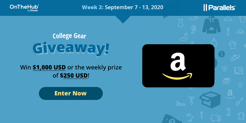 OnTheHub's tweet photo. This week we are featuring Parallels in the College Gear Giveaway. Enter now for your chance to win $250 USD! Every entry counts towards the #grandprize of $1,000 USD.
👉 Enter today: https://t.co/P16mHuh6f4
.
.
#cgg2020 #onthehub #onthehubeStore https://t.co/TOt3Ixofa2