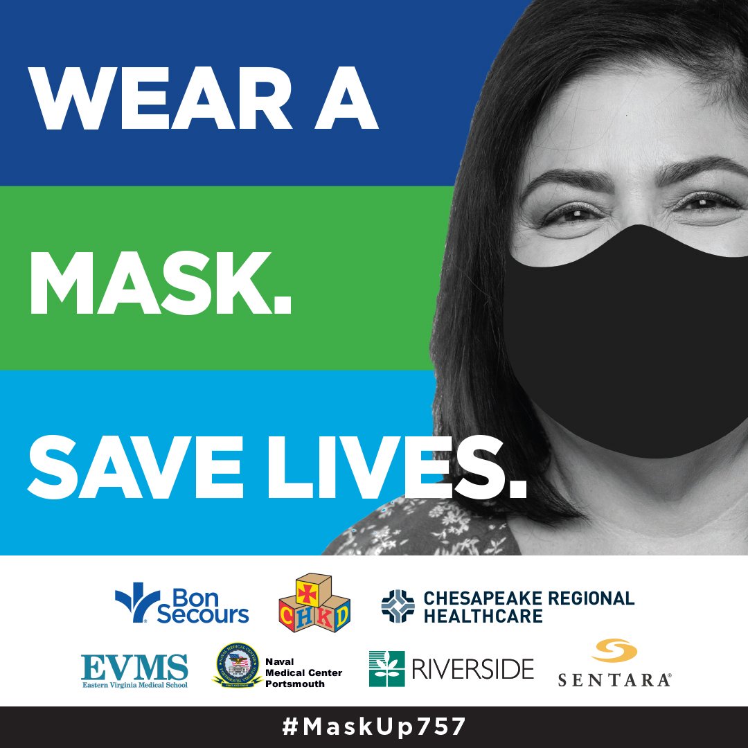 ChesHealthcare's tweet photo. How to wear a mask:
β’ Wash your hands before and after putting it on
β’ Put it over your nose and mouth and secure it under your chin
β’ Fit it snugly against the sides of your face
β’ Make sure you can breathe easily
#MaskUp757 https://t.co/vZnM9OW4y6