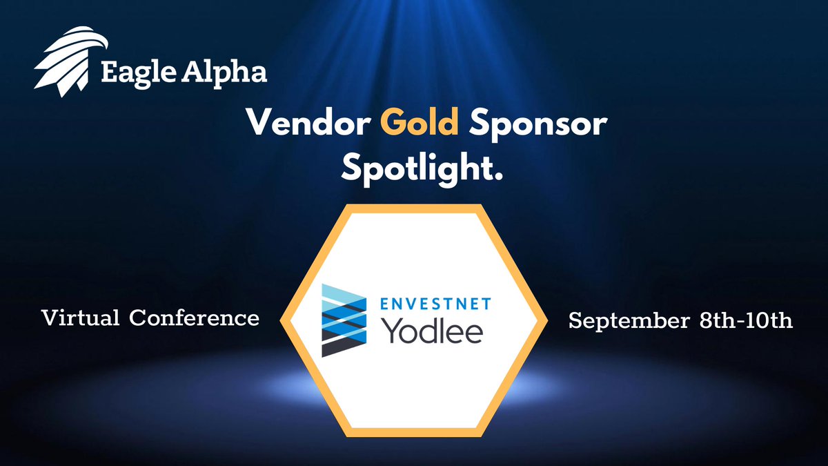 Eagle Alpha is proud to announce our Virtual Conference Gold Vendor Sponsor <a href="/Yodlee/">Envestnet | Yodlee</a>!
Attendance is complimentary. Please join our world-class industry presenters and sponsors for this exciting event.

To register, please click here: hubs.li/H0vMtmq0
