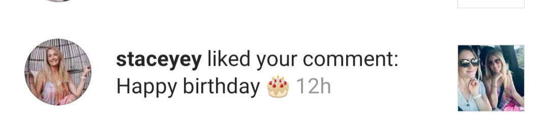 So um Kristin way the wife of mikey way her mom liked my comment saying happy birthday to her  