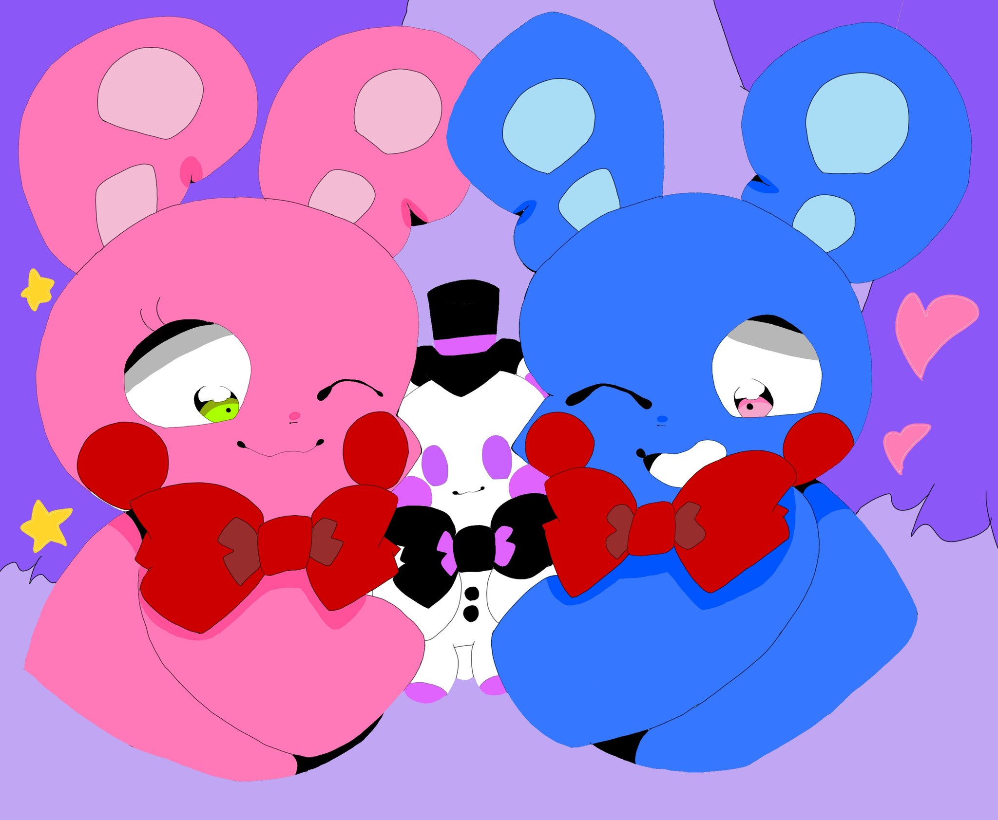 赤狐 Akagitsune Sur Twitter Fnafのイラスト Fnafslのボンボンとボンネットを描いてみました 今回は仲が良い2人 ボンボン ボンネット がファンフレのぬいぐるみをお互い抱きしめている感じで描きました ボンボン ボンネット 私 僕らは仲良しな2人組