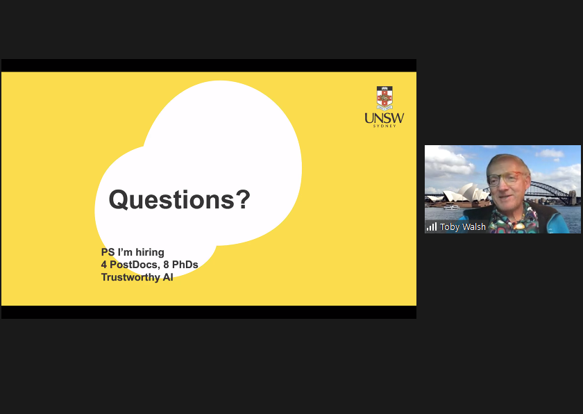 cptai's tweet photo. Great opportunity: Toby Walsh is announcing that he is hiring 4 PostDocs and 8 PhDs to work on Trustworthy AI! #CS #AI @TobyWalsh https://t.co/pqrhbbmNAI