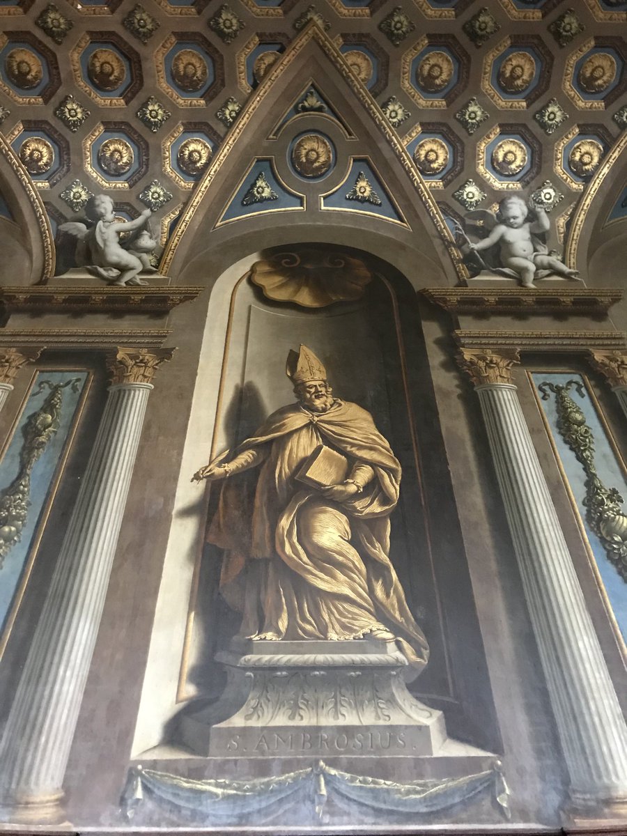 britishmurals's tweet photo. #BackToSchool with St Ambrosius, one of the Doctors of the Church. In Sir James Thornhill’s chapel ⁦@WimpoleEstateNT⁩ c.1721 #MuralsMonday https://t.co/crmzTqiW4L