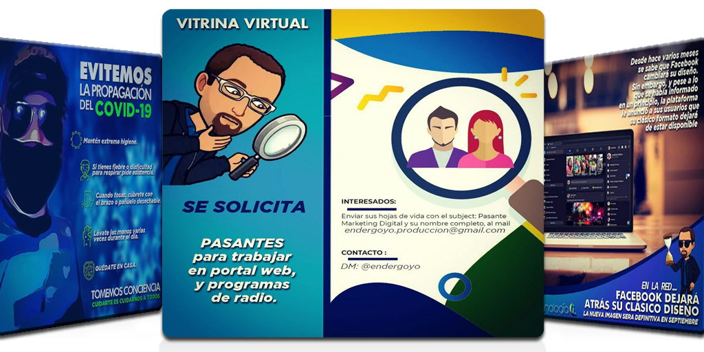 endergoyo's tweet image. Estamos en búsqueda de pasantes con ánimo y disposición de aprender la dinámica de portales, y programa radiales, principal cualidad proactivo, interesados en enviar DM • #VitrinaVirtual es una sección que estoy desarrollando para apoyar a amigos y compañeros
•
#pasantias