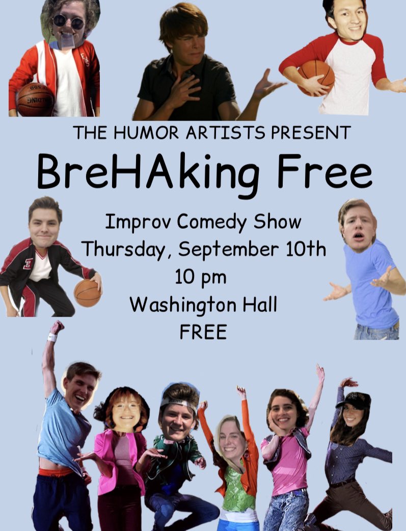HumorArtistsND's tweet photo. THIS THURSDAY, SEPTEMBER 10. 10 PM, WASHINGTON HALL. FREE IMPROV COMEDY. https://t.co/lIysjHRf6r