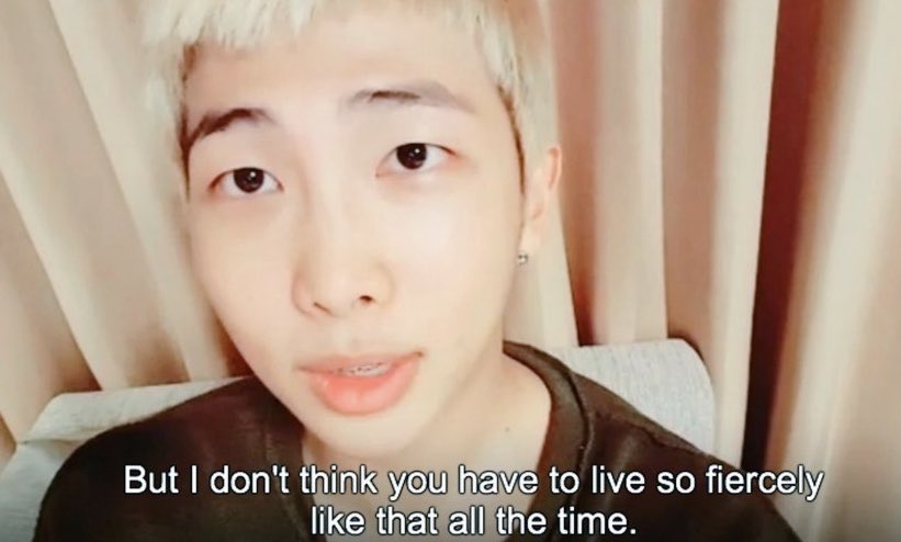 "You don& #39;t have to live life fiercely all the time"