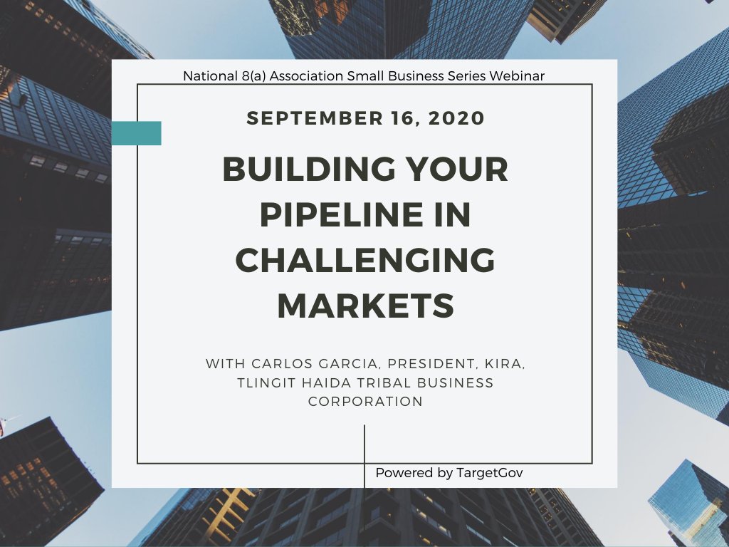 TargetGov's tweet image. Have you registered yet for this #freewebinar? Join @National_8a, @THTBC, &amp;amp; @TargetGov us at 2PM on 9/16. Reserve your seat today! attendee.gotowebinar.com/register/49490…

#8a #National8aAssociation #tlingithaida #thtbc #Pipeline #FY20 #FY21 #fiscalyearend #FYE #SmallBusiness #FederalContracting