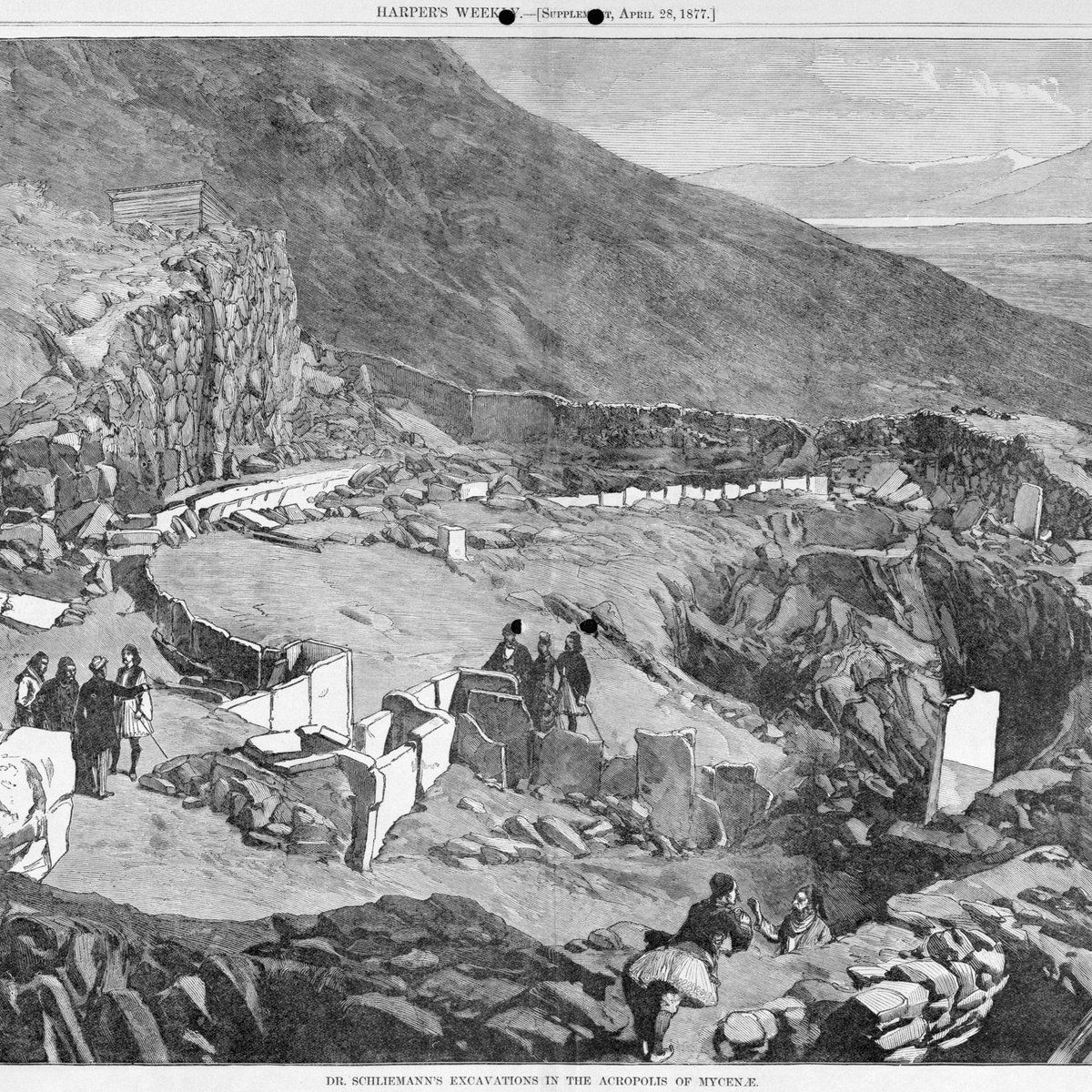 In 1876, he began digging at Mycenae.