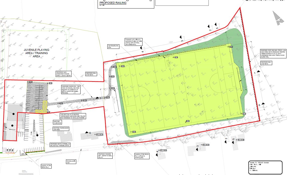 TullogherGAA's tweet photo. The club is delighted to announce that planning permission has been granted for the new GAA pitch adjacent to our grounds. This development is important for the future of our club and is of particular benefit to the development of our juvenile section. RIP Tullogher 😃! https://t.co/0z0nxyipNG
