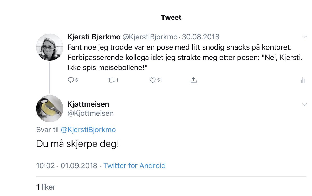 KjerstiBjorkmo's tweet photo. Twitter ble aldri bedre enn dette https://t.co/4LTBMooB4Q