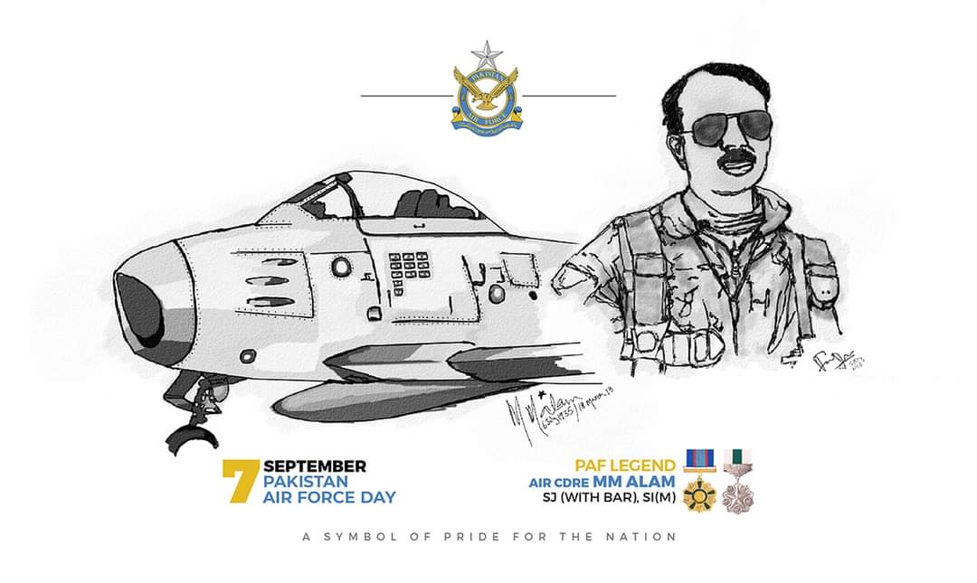 PAFFalconsPK's tweet image. 7 September #PakistanAirForce Day
PAF LEGEND - Air Cdre #MMAlam SJ (with bar), SI(M)

#PakistanAirForceDay #Pakistan #PAF #MujahideeneAflakKoSalam #Aviation #PakistanZindabad #PAFFalcons