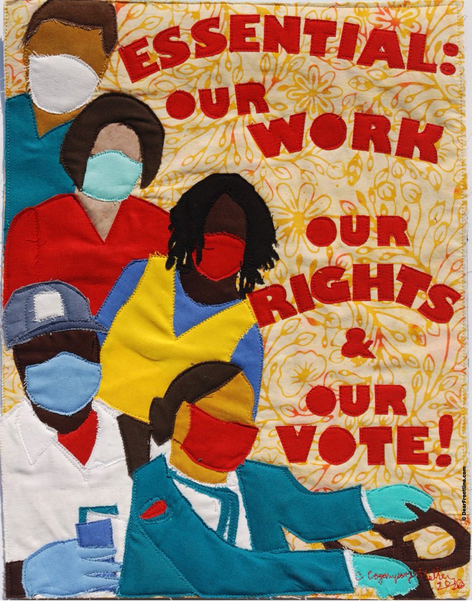 HillaryClinton's tweet photo. This Labor Day, join me in honoring essential workers who have helped America through this year. 

Watch a special from @onwardtogether partner @domesticworkers &amp; more about how we can create a future where all workers are treated with dignity &amp; respect. https://t.co/088WVfQXSv https://t.co/ooWe2qqSut