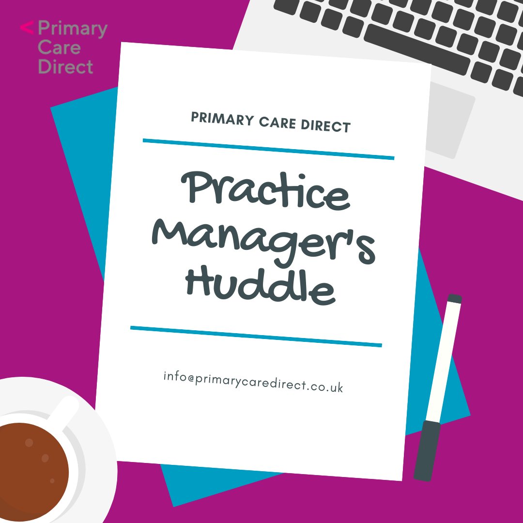 PrimaryCareD's tweet photo. Join us for our monthly #PracticeManager's Huddle on Thursday 24th September at 15.30. 
Book here: https://t.co/x3y6ffpCLF https://t.co/DrHnqi9NrQ