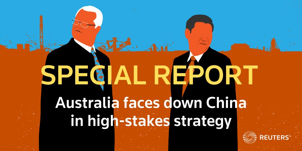 Reuters's tweet photo. After Australia called for an inquiry into the pandemic, Beijing lashed out with a series of trade reprisals. Inside the government of Scott Morrison, discussions about China now revolve around safeguarding national sovereignty https://t.co/IJsL0Zk6yc by @KirstyLNeedham https://t.co/FqCWPztea3