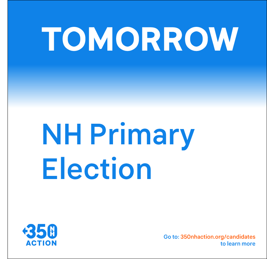 350nhaction's tweet photo. Tomorrow, New Hampshire votes in primaries for Governor, Senate, House, State Senate, State House, and more down ballot races. Are you voting?? #NHPolitics #VoteVolinsky https://t.co/71btnxdTgH