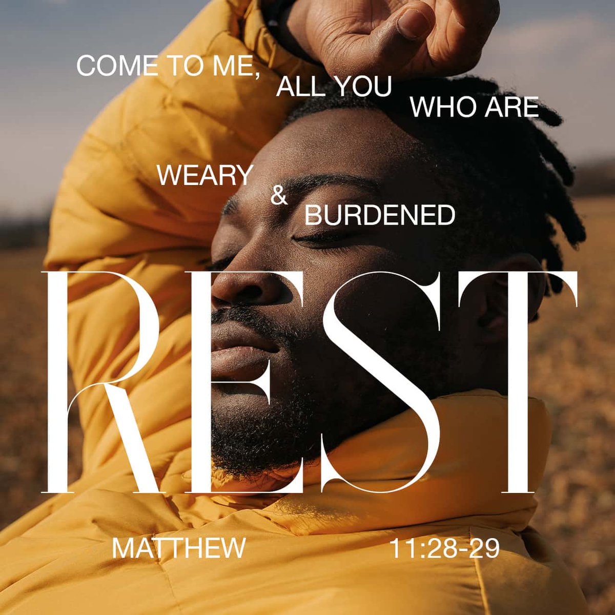 Then Jesus said, “Come to me, all of you who are weary and carry heavy burdens, and I will giv…
bible.com/bible/116/mat.…