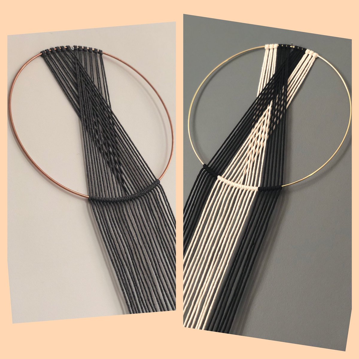*MACRAME HOOP HANGINGS*

*£20 with FREE P&amp;P*

Hoops available in GOLD or COPPER.

Email me or comment below for details or to order. More colours available!

Check out my page for more info!

#macrame
#homedecor
#design
#planthangers
#wallhangings
#bunting
#knots
#smallbusiness