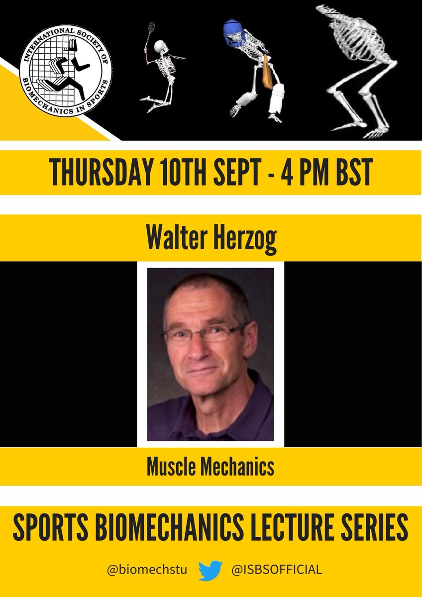 'Muscle Mechanics' - Online Lecture

🗣️ Walter Herzog
🗓️ Thurs 10th September
⏰ 4 pm 🇬🇧 (GMT+1)
🔗 youtube.com/watch?v=meRLir… 

#SportsBiomLS <a href="/ISBSOFFICIAL/">ISBS</a>