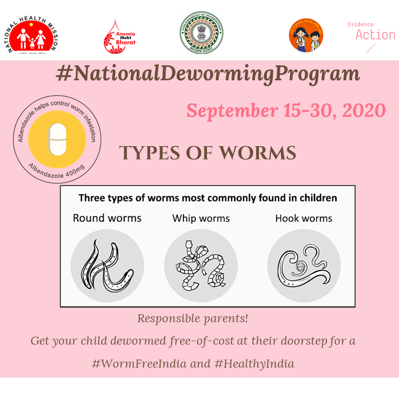 HLTH_JHARKHAND's tweet photo. #DidYouKnow? 
Parasitic worm infestation is usually caused by three types of worms 
Learn more to protect your child from them and help ensuring a #WormFreeJharkhand!
#NationalDewormingProgram #WormFreeIndia https://t.co/JWn3Yzb7rd