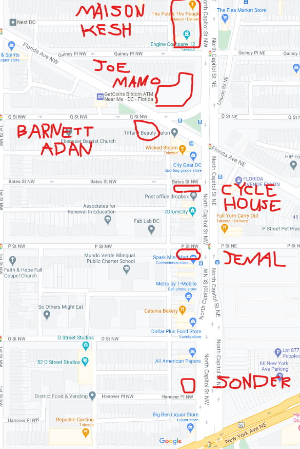 ScottRobertsDC's tweet photo. @NSementelli @dcbaca @Facebook @TruxtonCircle <ahem> Here is a crude map of the locations of the six empty lots along North Capitol Street NW in #BloomingdaleDC & @TruxtonCircle -- @MaisonKesh, #JoeMamo, Barnett-Adan, #CycleHouse, @douglasdevdc & @SonderStays
@NorthCapitolDC
@maedwellcos @DCDHCD @DMPEDDC @NoMaBID https://t.co/BU8eBmYzDO