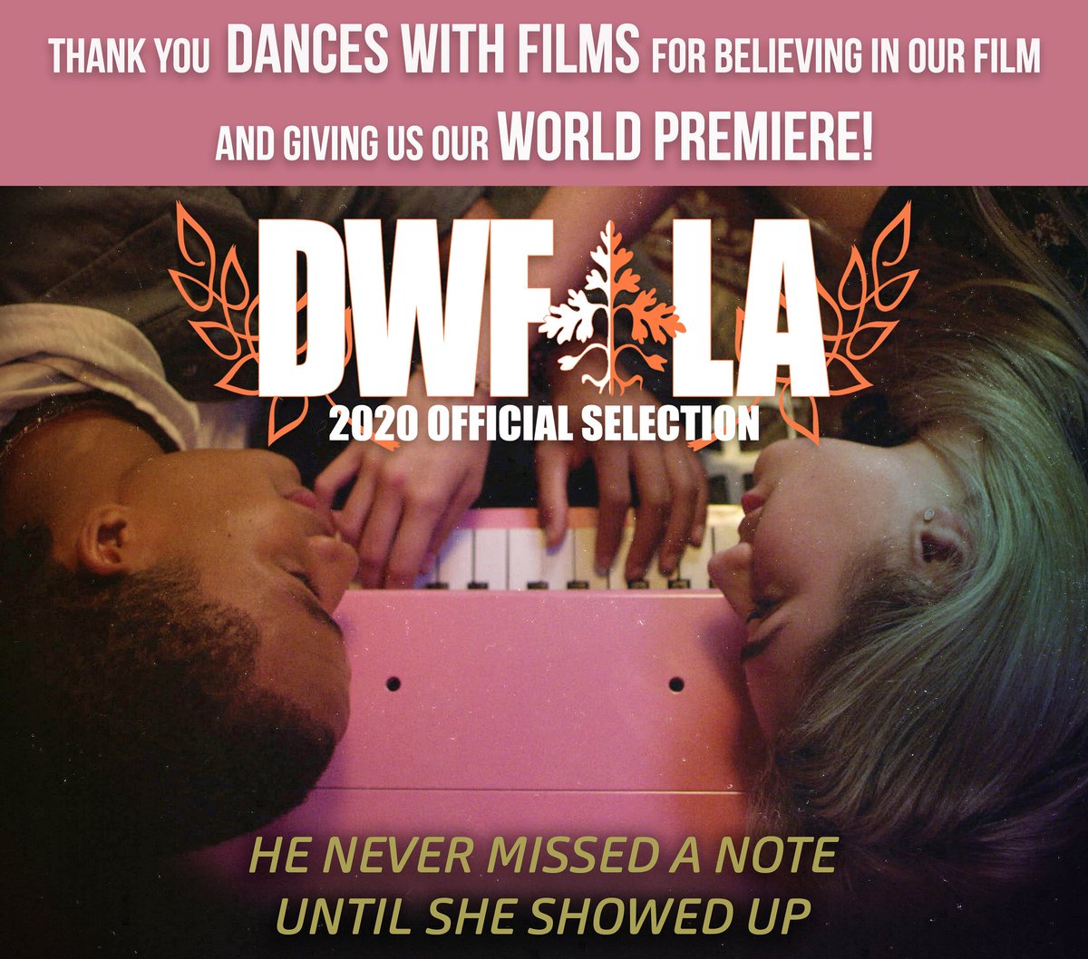 Thank you <a href="/danceswithfilms/">Dances With Films</a> for believing in our film and giving us our world premiere. Congrats on pulling off a massive week in a way no other festival has dared try. #danceswithfilms #pwbfilm🎹🎵♥️ #MusicIsLife