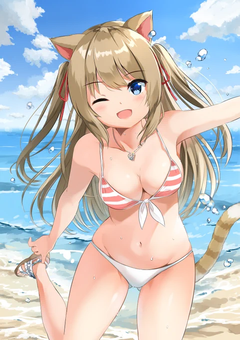 水着で元気いっぱいにゃん!! 
