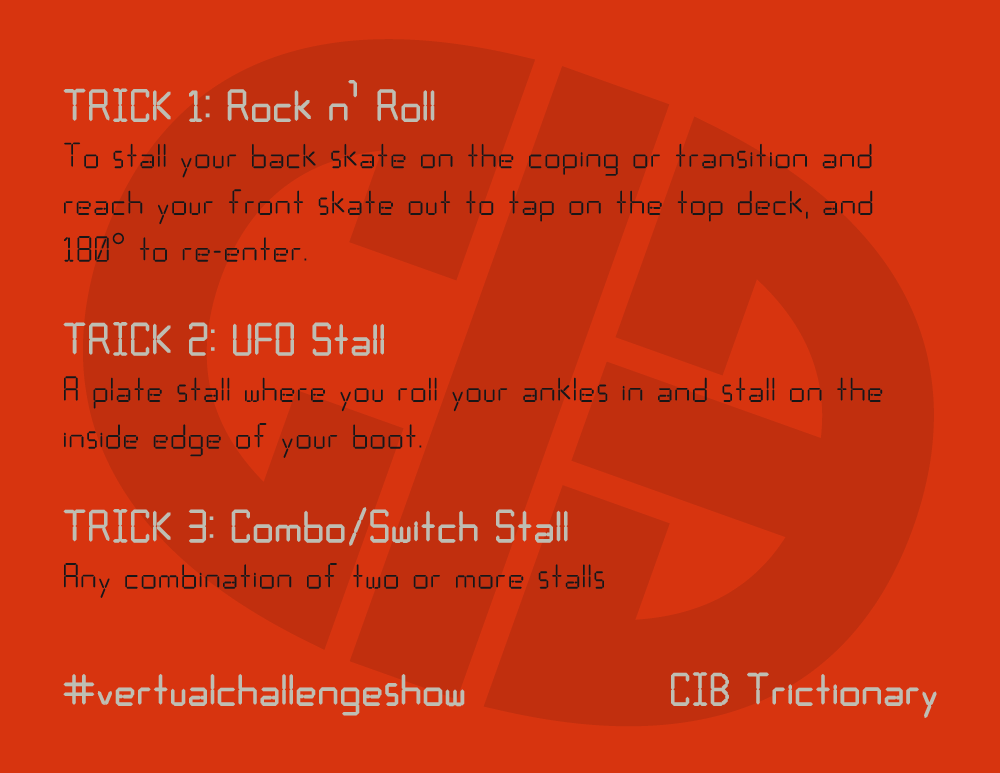 We won't stall any longer! We're taking it to the coping with this next crew of contestants! We have set three technical stalls + 'freestyle round'. Tune in on the 10th @ 5pm EST at twitch.tv/wftda and vote LIVE for our skaters! <a href="/WFTDA/">WFTDA</a> #vertualchallengeshow #derbytwitter