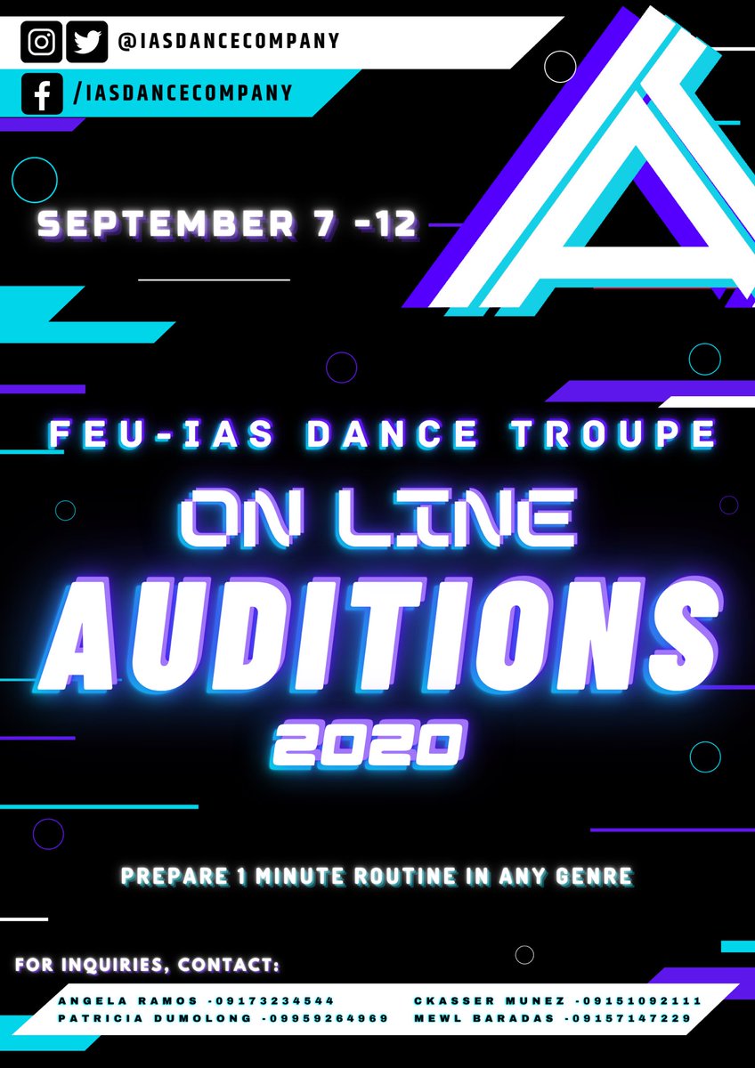 iasdancetroupe_'s tweet photo. We're glad to announce that we are now accepting aspiring dancers to be part of our growing family! 

Kaya ano pa hinihintay mo besh, arat na! Start moving your hips and sumabay sa dance beat para bongga na! True? See you!

#GrooveatHome 💙💜
#IASFight https://t.co/X7L3R32pZ1