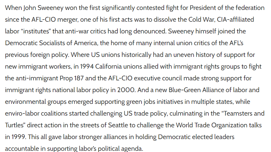 Worth noting that the left movement of Democrats on labor was matched by new progressive movements within labor that strengthened its own ties to immigrant rights, environmental and other parts of the Dem coalition, who in turn supported labor's agenda more strongly. /11