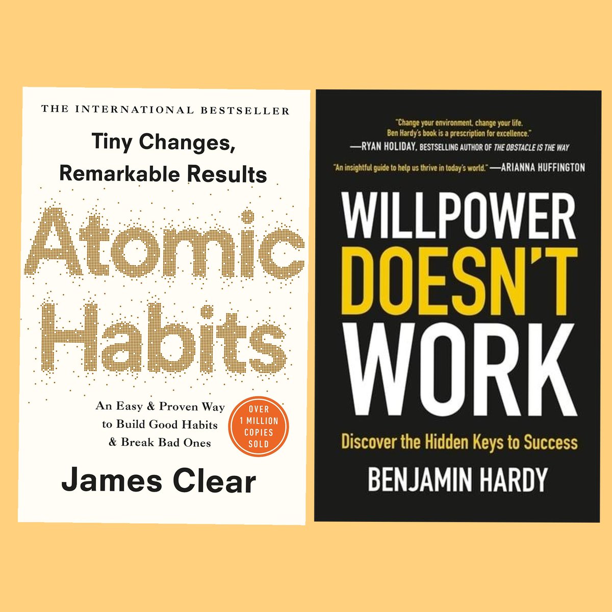 TheClearCoach's tweet photo. The only two books you'll need to develop yourself to gain huge success - #AtomicHabits by @JamesClear & #WillpowerDoesntWork by @BenjaminPHardy #enviroment #habits #coaching #theclearcoach https://t.co/aEHlsY2boC