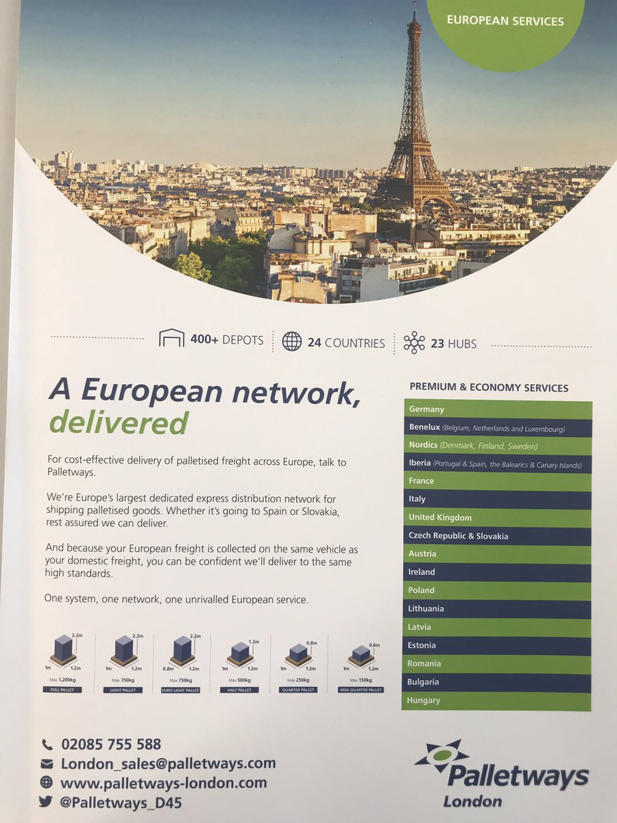 Palletways_D45's tweet photo. If you need a new logistics supplier,it’s time for you to change too, Palletways London.
The No1 choice for a reliable and efficient delivery service,to help you grow your business in the UK and Europe.
Contact our sales team on 02085755588 or Email London_Sales@Palletways.com https://t.co/FV7f84J3rc