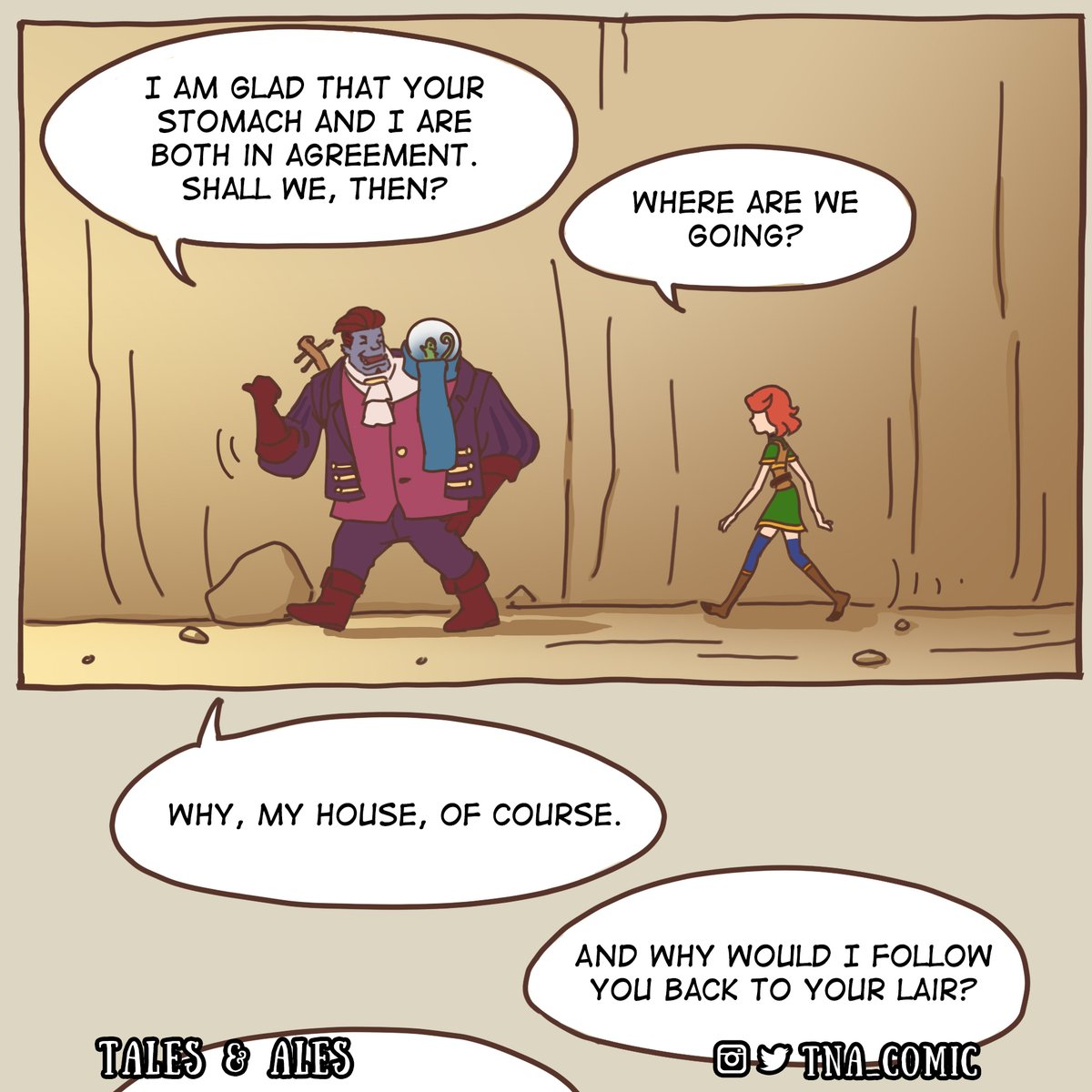 Why indeed.

Read the comic as how we intended at Webtoons, link in our profile.

#comics #comic #comicart #webcomic #dnd #dungeonsanddragons #webtoon #fantasy #fantasyart #story #art #amber #redhead #cat #cats #felis #tapas #tapastic #dndmemes #ogre #bard #raygun