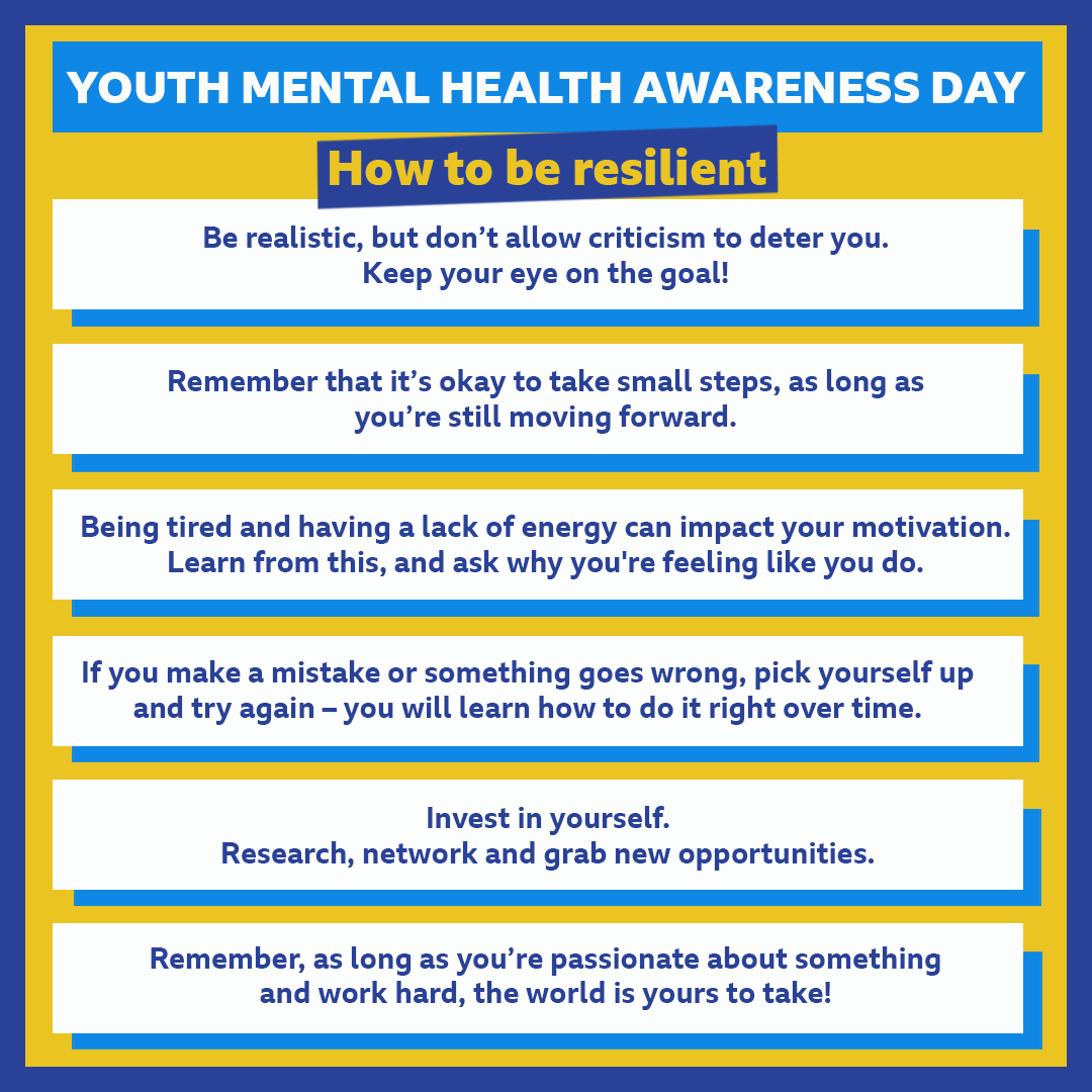 bbcbitesize's tweet photo. Today is #YouthMentalHealthDay.
The main focus this year is all about building resilience. 💪
Resilience is a great skill to have. Here’s how you can build yours! 👇
#BounceNotBreak https://t.co/jg9sw80OlW