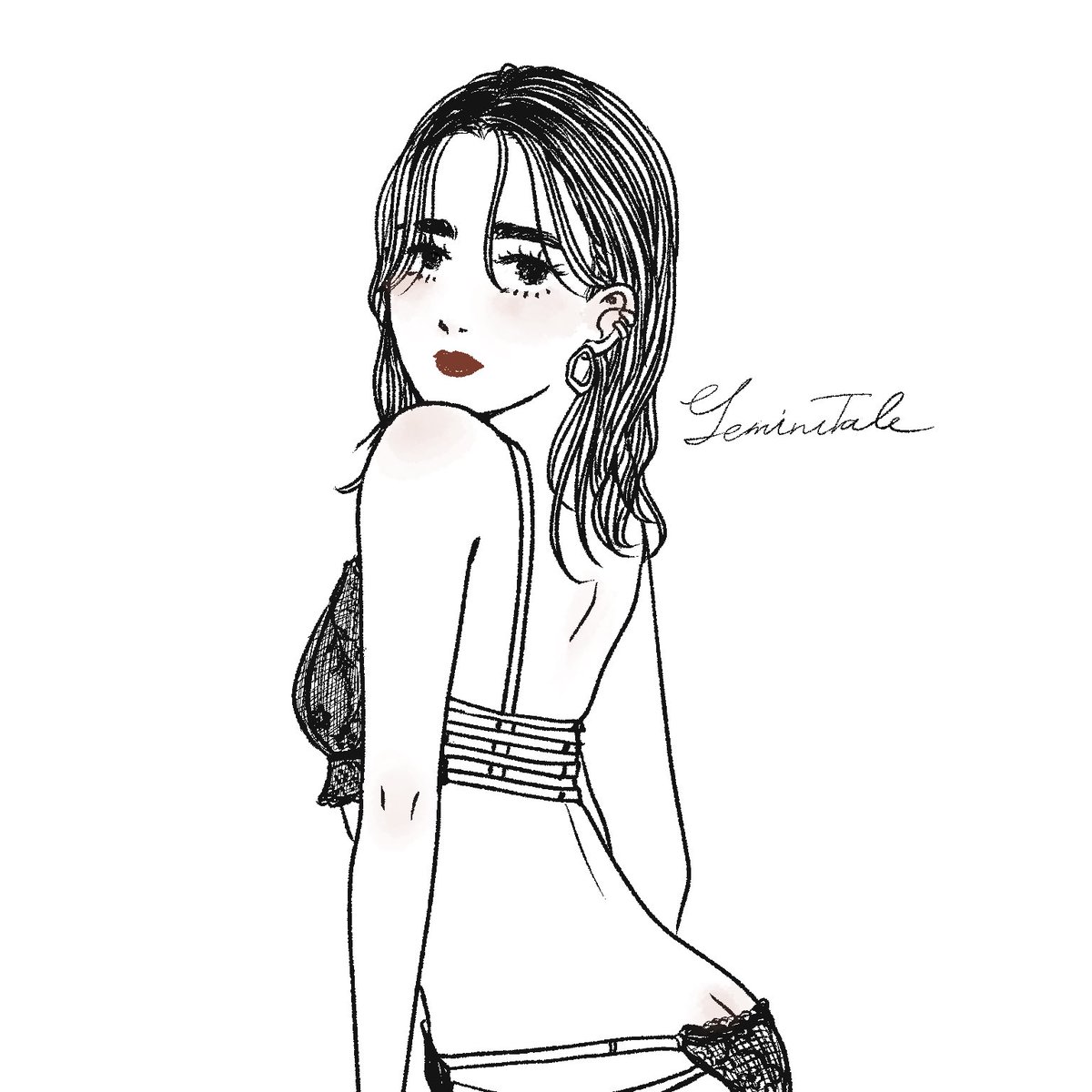 モノクロの可愛い女の子たち 一つのイラストにまとめたほうが映えるかな うー 爽 あゆみ イラストレーターの漫画