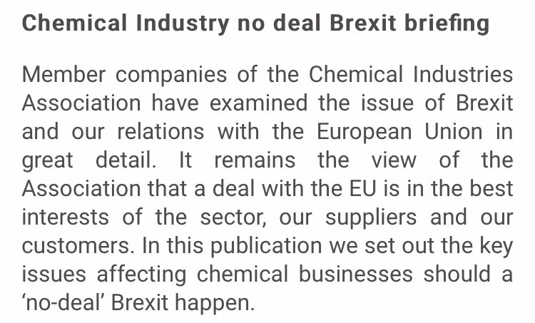 Have to add the chemical industry (turnover £55bn) too. List is getting a bit long now: